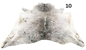 Brown and white speckled longhorn cowhide rug hide number 10