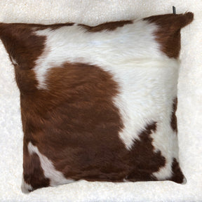 Cowhide Cushion - Brown and White