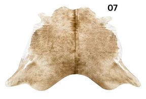 Specific beige and white cowhide rug hide number 07