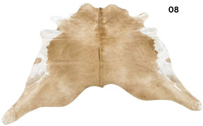 Specific beige and white cowhide rug hide number 08
