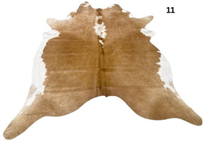 Specific beige and white cowhide rug hide number 11