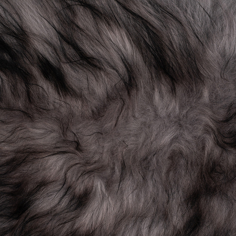 <p>Icelandic Sheepskin Fleece - Dyed Grey with Black Tips</p>