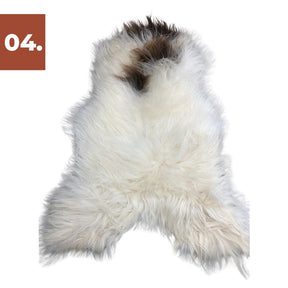 Icelandic Sheepskin Rug - Brown and White Spot