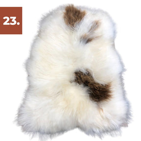 Icelandic Sheepskin Rug - Brown and White Spot