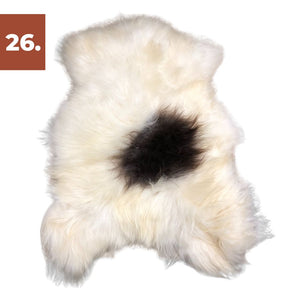 Icelandic Sheepskin Rug - Brown and White Spot