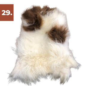 Icelandic Sheepskin Rug - Brown and White Spot