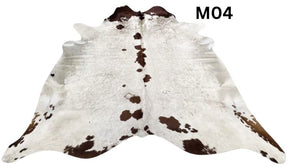 Light speckled longhorn cowhide rug number 04 with soft tonal variation and natural markings on a white background