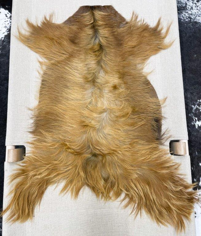 Natural Goat Hide Rug Long Hair - 18