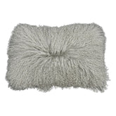 Mongolian Sheepskin Lumbar Cushion - Light Grey