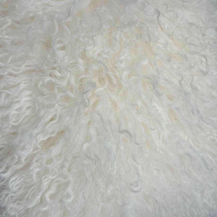 Mongolian Sheepskin Lumbar Cushion - Natural White