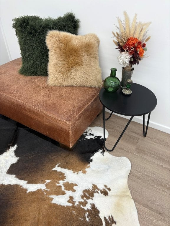Mongolian Sheepskin Cushion - Olive Green 50cm (Its back!)
