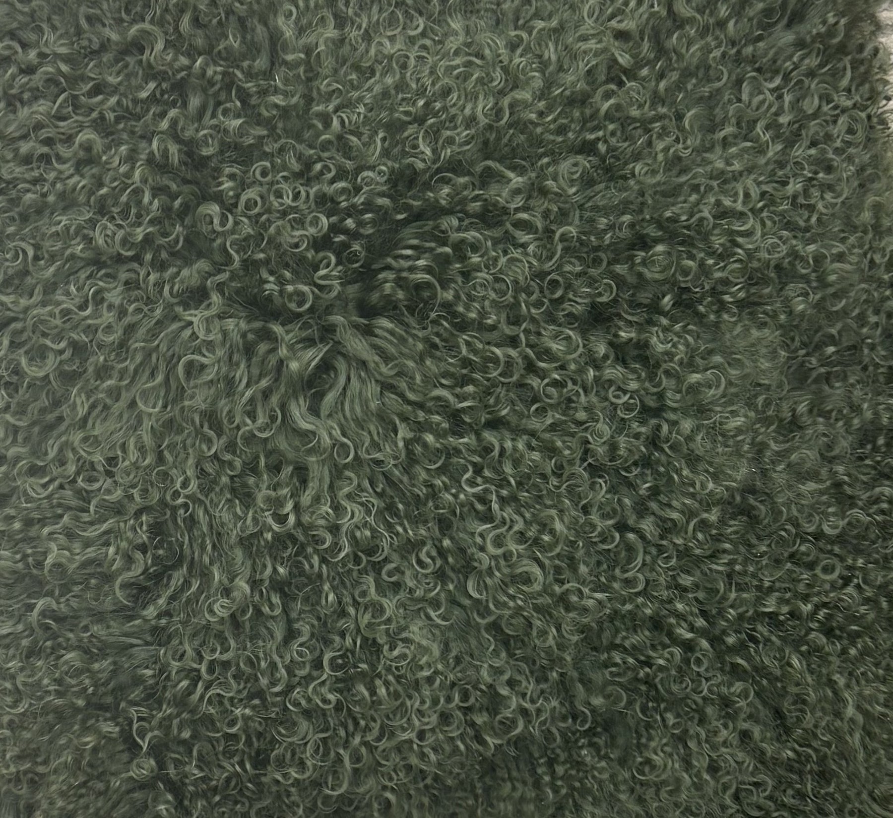 Mongolian Sheepskin Cushion - Olive Green 50cm (Its back!)