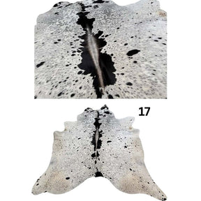 Natural salt and pepper cowhide rug – hide number 17 with unique markings