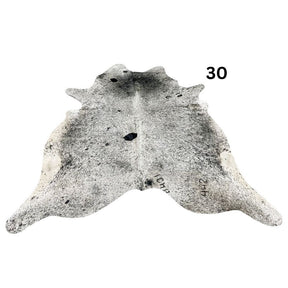 Natural salt and pepper cowhide rug – hide number 30 with unique markings