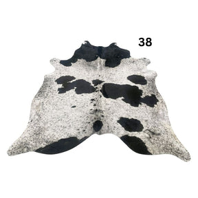 Natural salt and pepper cowhide rug – hide number 38 with unique markings