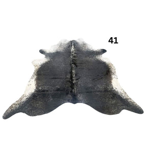 Natural salt and pepper cowhide rug – hide number 41 with unique markings