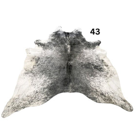 Natural salt and pepper cowhide rug – hide number 43 with unique markings