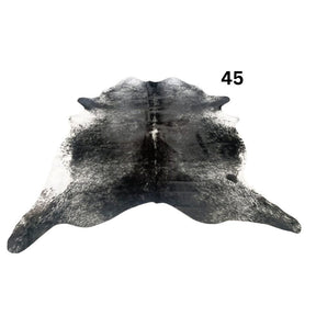 Natural salt and pepper cowhide rug – hide number 45 with unique markings