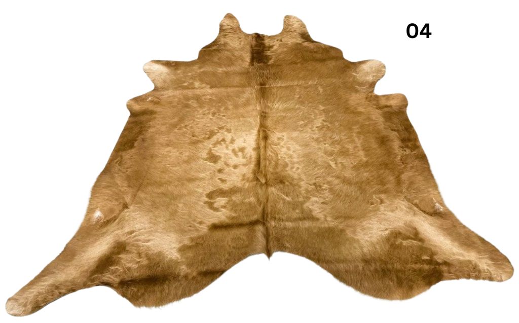 Solid Beige cowhide rug - 04