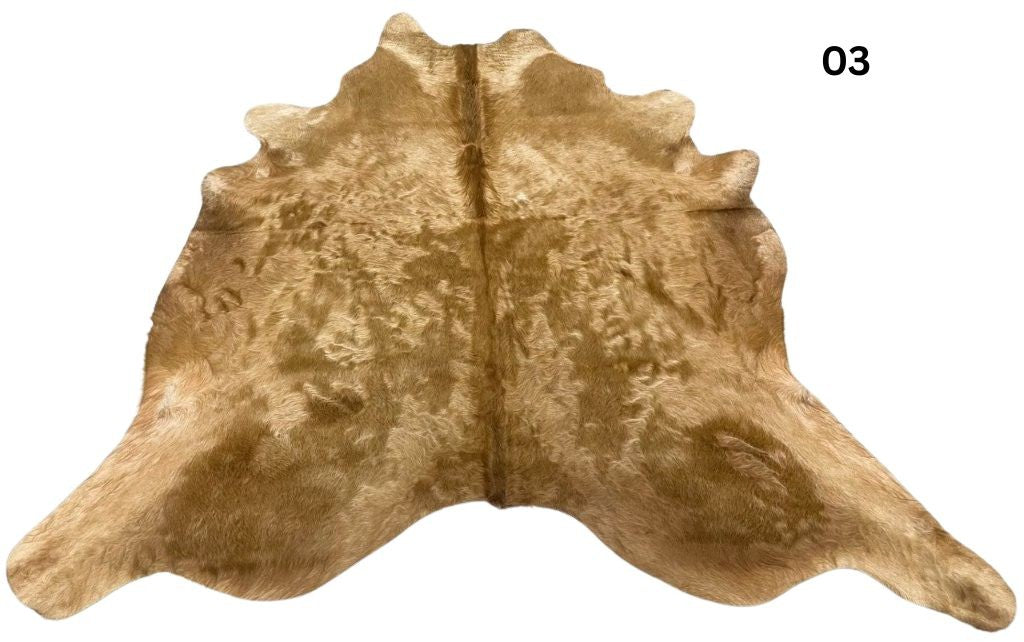 Solid Beige cowhide rug - 03