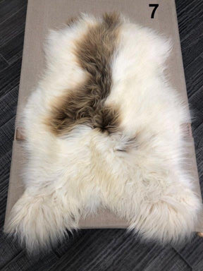 Icelandic Sheepskin Rug - Brown and White Spot