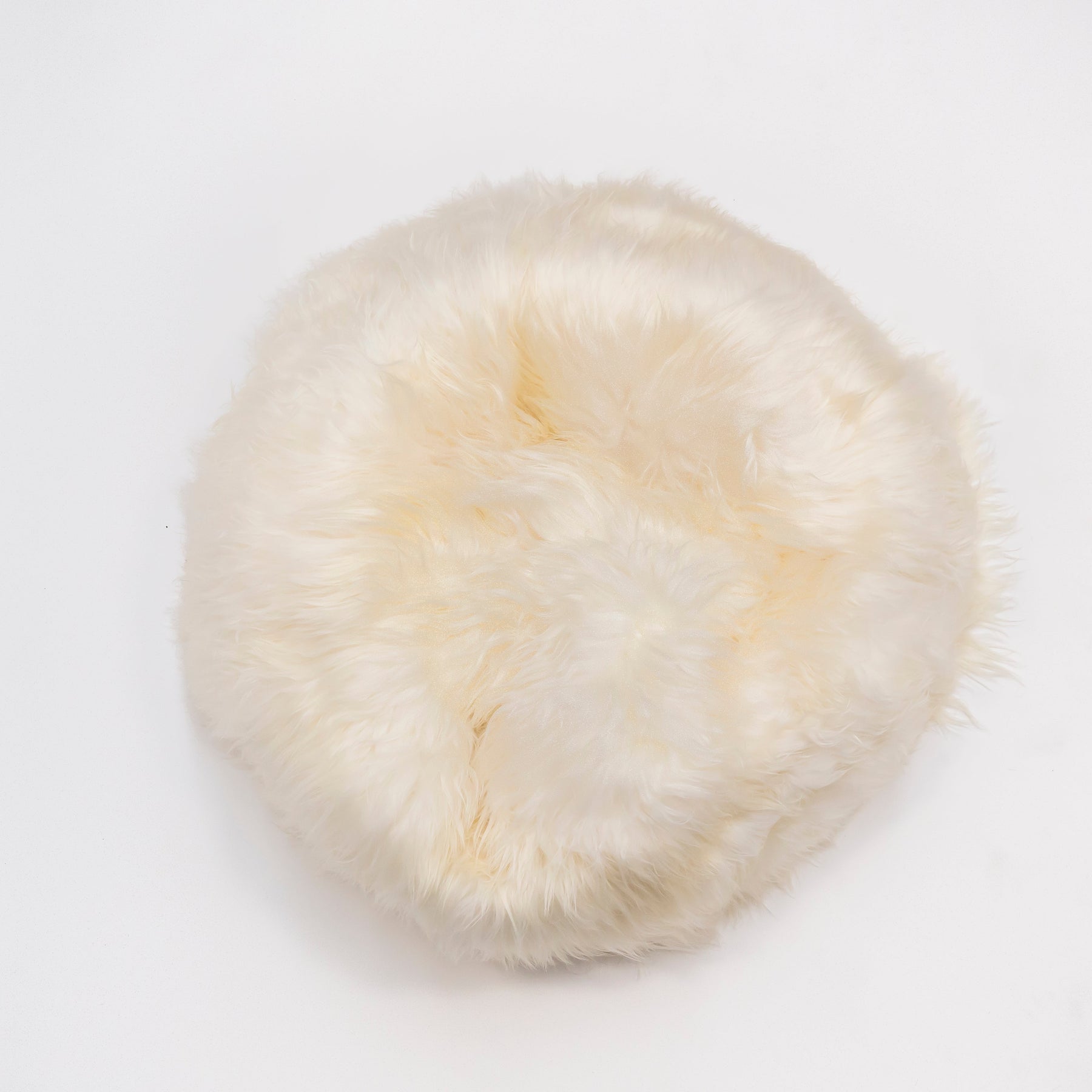 Round Icelandic Sheepskin Bean Bag - White