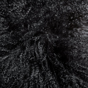black Mongolian sheepskin fleece