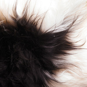 Icelandic Sheepskin Fleece - Natural Black White Spot