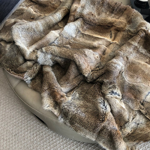 Rabbit Hide Blanket Brown Hides of Excellence