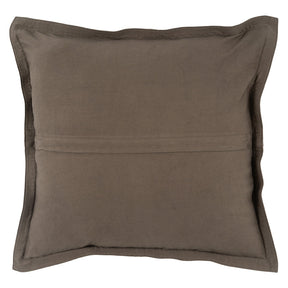 Nubuck Leather Cushion - Olive Green 45cm