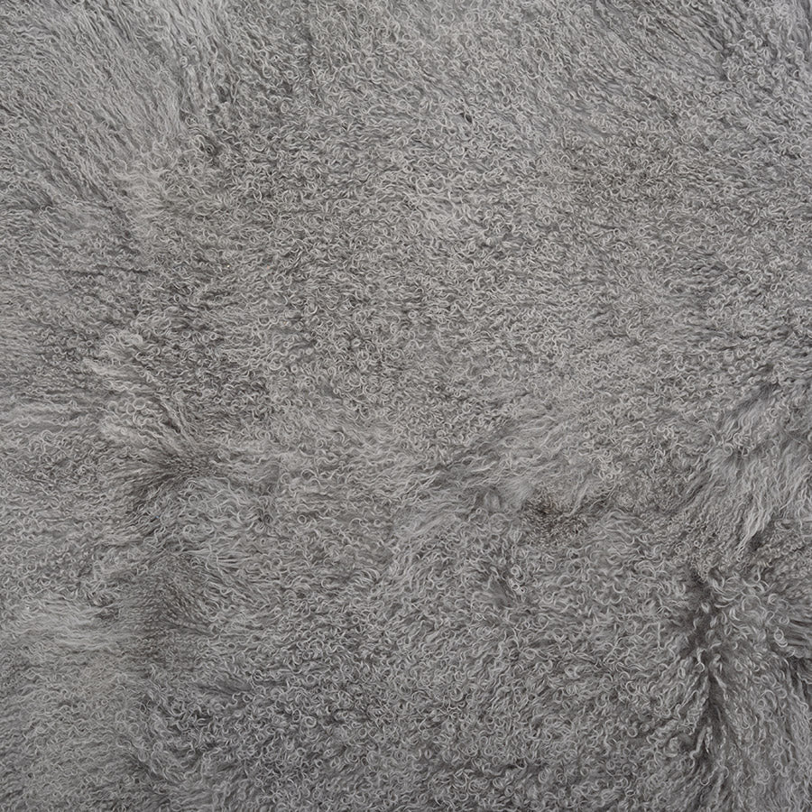 Mongolian Sheepskin Cushion - Grey 40cm