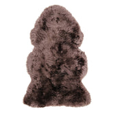 Merino sheepskin rug in a rich chocolate tone with soft dense wool texture