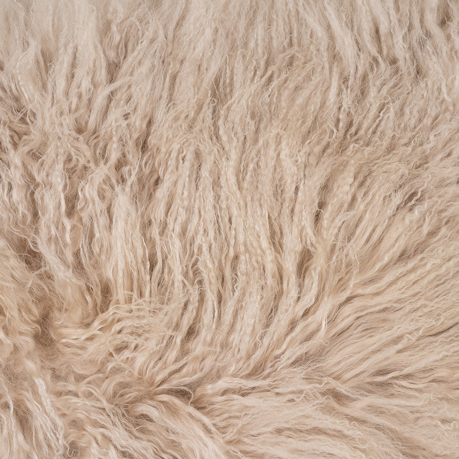 Mongolian sheepskin fleece dyed in fawn