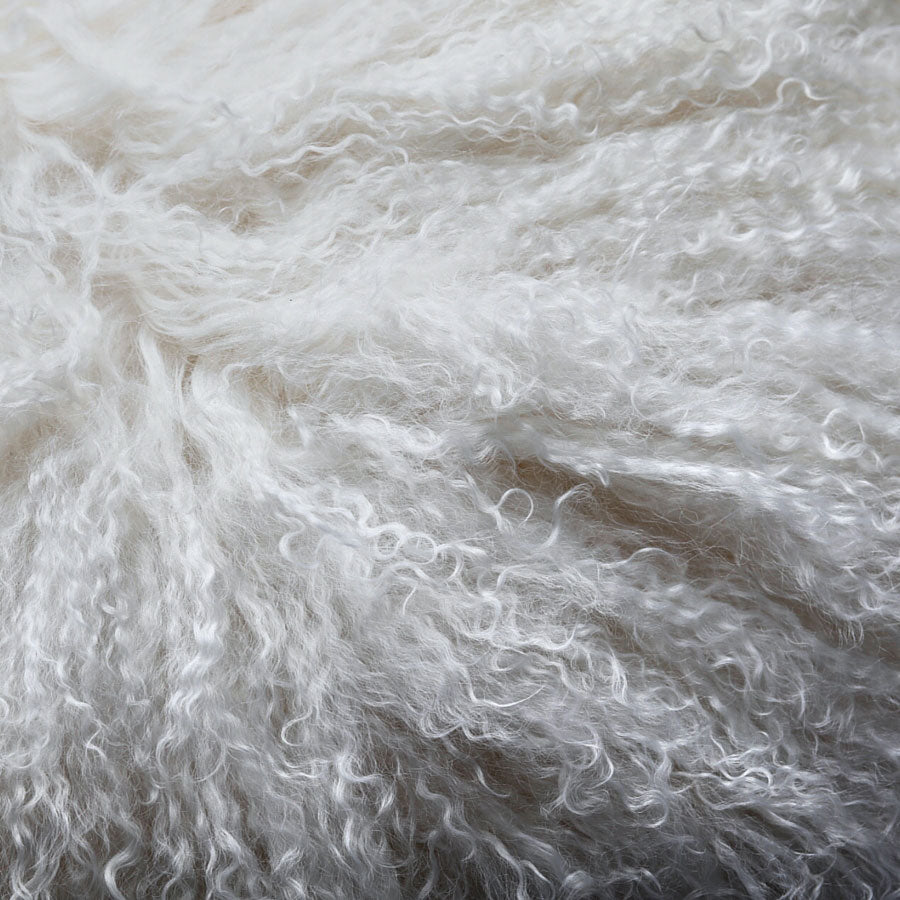 Natural white Mongolian sheepskin fleece