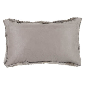 Rabbit Fur Pillow Lumbar - Grey