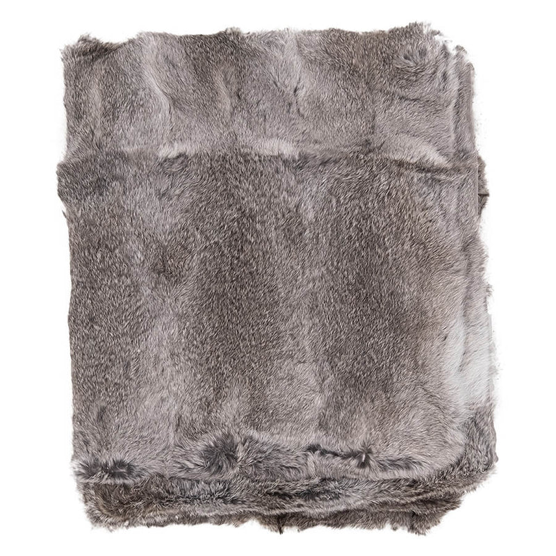 Rabbit Hide Blanket Grey Hides of Excellence