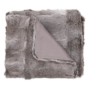 Rabbit Hide Blanket - Grey