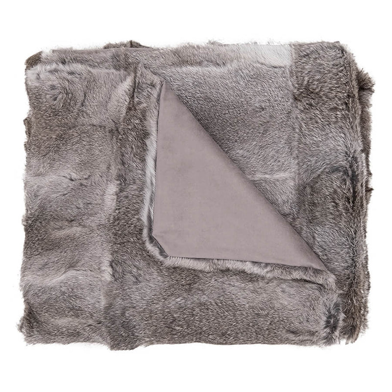 Rabbit Hide Blanket Grey Hides of Excellence