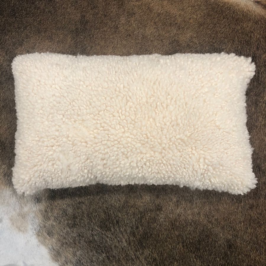 Shearling Rectangle Cushion - Bone