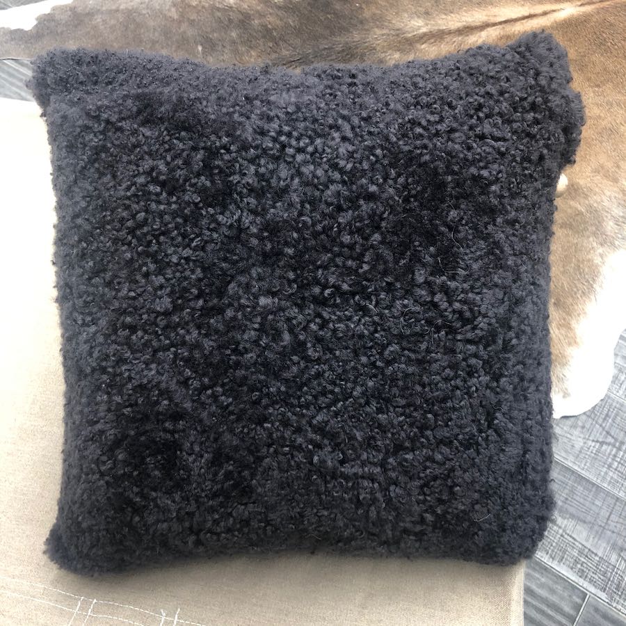 Shearling Square Cushion - Graphite 60cm