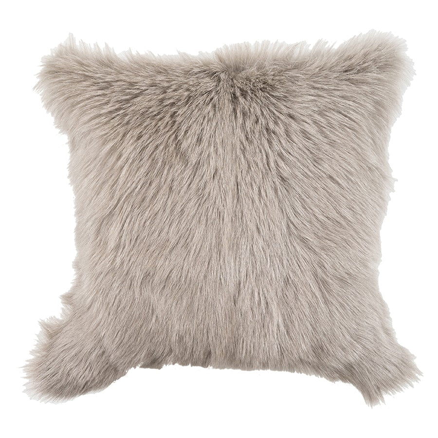 Himalayan Goatskin Cushion 40cm - Light Grey