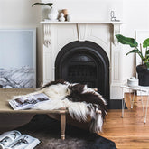 Icelandic Sheepskin Rug - Brown and White Spot