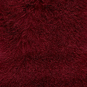 Mongolian sheepskin fleece dyed in wine colour tone
